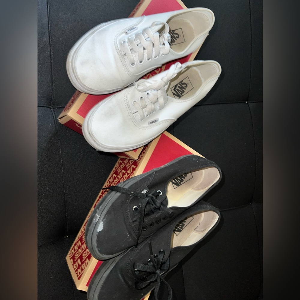 Bundle deal two pairs of vans black and white